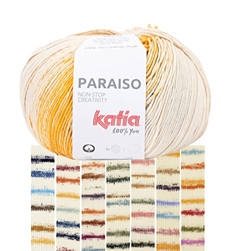 Katia Paraiso | Buntes Baumwollgarn zum Stricken und Häkeln | Häkelwolle aus reiner Baumwolle mit Farbverlauf | 100g 360m (55) von Katia