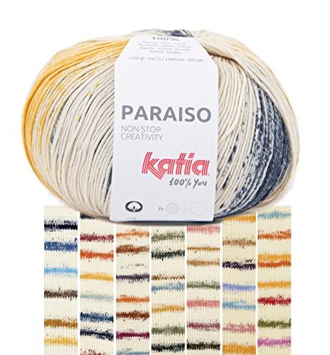 Katia Paraiso | Buntes Baumwollgarn zum Stricken und Häkeln | Sommerwolle aus reiner Baumwolle mit Farbverlauf | 100g 360m (53) von Katia