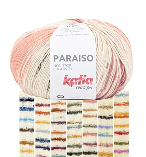 Katia Paraiso | Buntes Baumwollgarn zum Stricken und Häkeln | Sommerwolle aus reiner Baumwolle mit Farbverlauf | 100g 360m (54) von Katia
