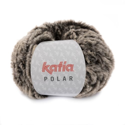 Katia Polar Fb. 86 - visón, 100g Flauschwolle zum Stricken und Häkeln, Wolle Felloptik von Katia