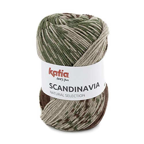 Katia Scandinavia Farbe 203, Norweger Wolle musterbildend im Norwegermuster Look, edle Wolle mit Alpaka, 100g von Katia