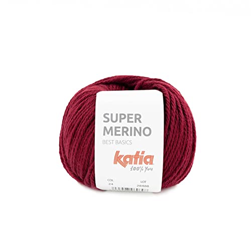Katia Super Merino - Farbe: Granate (24) - 100 g/ca. 125 m Wolle von Katia