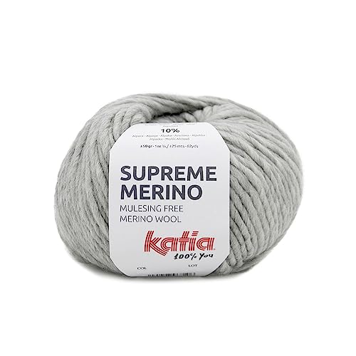 Katia Supreme Merino - Farbe: Gris Claro (82) - 50 g/ca. 75 m Wolle von Katia