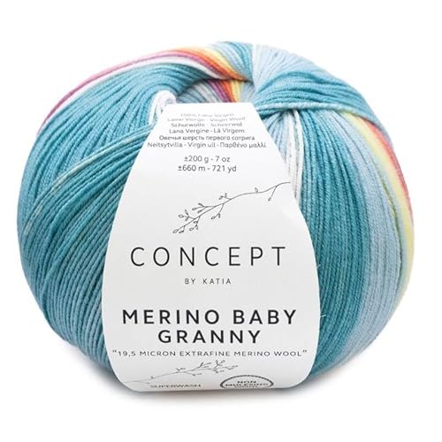 Merino BABY GRANNY Wolle Katia, Farbe Aquamarin, Artikelnr. 503 von Katıa