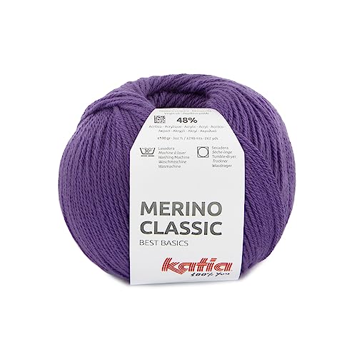 Merino Classic Katia Wolle 100 Gramm 240 Meter (Dunkellila (101)) von Katia