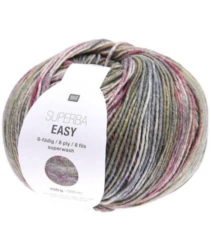 Rico Design 150g Superba Easy - Farbe: 005 - autumn - Das 8-fädige Sockengarn Superba Easy zeichnet sich durch eine Streifenoptik aus. von Katia