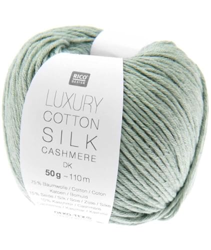 Rico Design 50g Luxury Cotton Silk Cashmere dk - Farbe 04 - aqua - das Garn begeistert mit seinem gleichmäßigen Maschenbild von Katıa