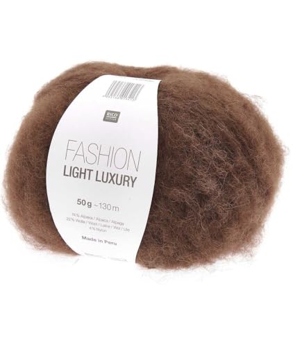 Rico Fashion 50g Fashion Light Luxury - Farbe 43 - schokolade - leichte Wolle mit Alpakawolle zum Stricken von Katia