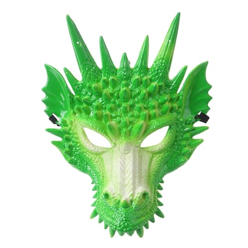 Katolang 3D-Drachen-Gesichtsmaske, Cosplay, Party, Drachenkopfbedeckung für Erwachsene, Kunststoff, coole Bühnenaufführung, Kostümzubehör, gruseliges Tier-Drachenkopf-Gesichtsstück für Festival, von Katolang