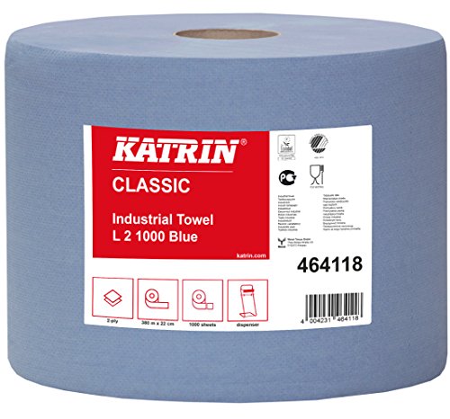 Katrin 464118 Classic L 2 Handtuchrolle, 2-Lagig, Blau (2-er Pack) von Katrin - Metsä Tissue
