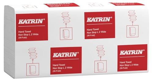3000 Katrin Falthandtücher / Handtuchpapier Classic Non-Stop L2, Blattmaß: 24 x 32 cm, Interfalz/Interfold, Verpackungseinheit: 25x120=3000 Tücher im praktischen Handy Pack #, weiß von Katrin