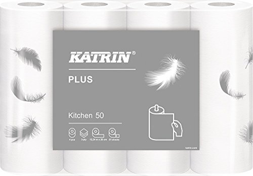 Katrin Küchenrolle, Küchenpapier, 3-lagig: Katrin Plus Kitchen 50, sehr saugfähig, weiß, 4 Rollen Katrin Küchenrolle, Küchenpapier, 3-lagig: Katrin Plus Kitchen 50, sehr saugfähig, weiß, 4 Rollen von Katrin