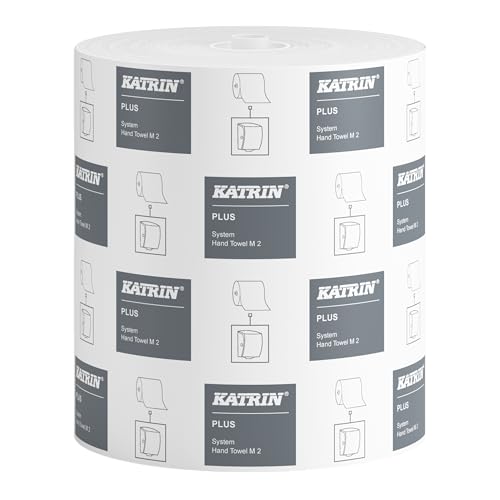 Katrin Plus System Handtuchrolle, weiß, 2-lagig, 180 Meter, Zellstoff, 6 Rollen von Katrin