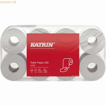 Katrin Toilettenpapier 250 104872 3-lagig weiß 8 Rollen von Katrin