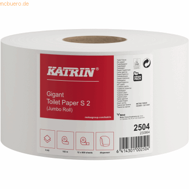 Katrin Toilettenpapier 2504 Classic Gigant S2 2lg 150m weiß 12 Rollen Katrin Toilettenpapier 2504 Classic Gigant S2 2lg 150m weiß 12 Rollen von Katrin