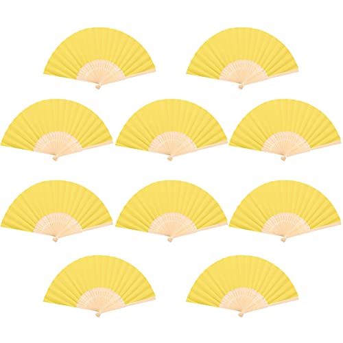 Katutude 10 STK Papier Handfächer Set Faltbar Fächer Klappfächer Chinesisch Papierfächer, Hochzeitsdeko Hand Fan, Wedding Hochzeit Deko Party Faltbar Taschenfächer Party Zuhause Wand Deko, Gelb Katutude 10 STK Papier Handfächer Set Faltbar Fächer Klappfächer Chinesisch Papierfächer, Hochzeitsdeko Hand Fan, Wedding Hochzeit Deko Party Faltbar Taschenfächer Party Zuhause Wand Deko, Gelb von Katutude