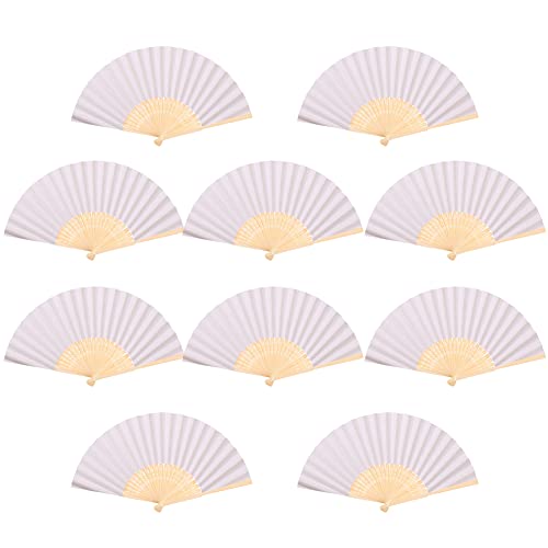 Katutude 10 STK Papier Handfächer Set Faltbar Fächer Klappfächer Chinesisch Papierfächer, Hochzeitsdeko Hand Fan, Wedding Hochzeit Deko Party Faltbar Taschenfächer Party Zuhause Wand Deko, Weiß Katutude 10 STK Papier Handfächer Set Faltbar Fächer Klappfächer Chinesisch Papierfächer, Hochzeitsdeko Hand Fan, Wedding Hochzeit Deko Party Faltbar Taschenfächer Party Zuhause Wand Deko, Weiß von Katutude