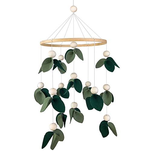 Katutude Mobile Blatt Baby Mobile, Babyzimmer Deko für Mädchen & Jungen, Holz Mobile Baby mit Filzbällen Hängende Bettglocke Anhänger für Babybett Kinderzimmer Babyzimmer Katutude Mobile Blatt Baby Mobile, Babyzimmer Deko für Mädchen & Jungen, Holz Mobile Baby mit Filzbällen Hängende Bettglocke Anhänger für Babybett Kinderzimmer Babyzimmer von Katutude