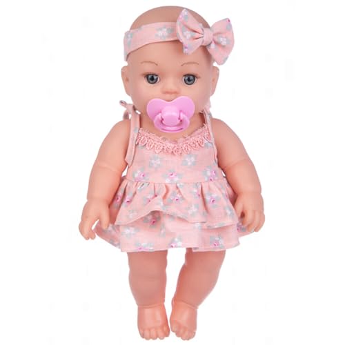 Reborn-Puppe 30 cm wiedergeborene Babypuppe Mini-emulierte Puppe Silikonpuppe Mini-Reborn-Bebe lebensechte Neugeborene Puppen mit Kleidung Puppenspielzeug für Kinder Jungen Mädchen von Katutude