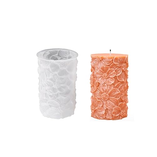 Silikon-Kerzenform 3D-große Blumen zylindrische Kerzenformen Silikon-Duftkerzen Kerzenständer-Formen Seifenblumen-Formen Epoxidharz-Kerzenhalter für Kerzen-Bastelarbeiten von Katutude