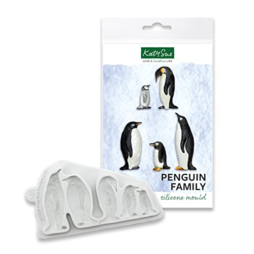 Katy Sue Designs CE0114 Penguin Family Silicone Mould Silikonform Pinguinfamilie, grau von Katy Sue