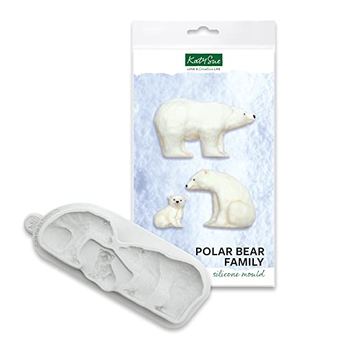Katy Sue Designs CE0115 Polar Bear Family Silikonform Eisbärenfamilie, Silikon, grau von Katy Sue