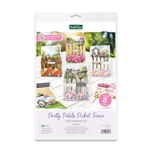 Katy Sue Designs Pretty Petals Lattenzaun-Kartenherstellungs-Set enthält 8 geformte Karten, 2 Bögen gestanzte Decoupage, selbstklebende Schaumstoff-Pads, Anleitung (evtl. nicht in deutscher Sprache) Katy Sue Designs Pretty Petals Lattenzaun-Kartenherstellungs-Set enthält 8 geformte Karten, 2 Bögen gestanzte Decoupage, selbstklebende Schaumstoff-Pads, Anleitung (evtl. nicht in deutscher Sprache) von Katy Sue