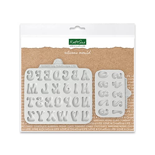Katy Sue Silikonformen mit Buchstaben und Zahlen (2 Stück) für Kuchendekoration und Bastelarbeiten von Katy Sue