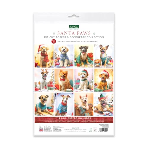 Katy Sue Weihnachtsmann-Pfoten-Aufsatz & Decoupage-Kollektion, gestanzt, 4 Bögen mit Welpen- und Hundemotiven und 4 Bögen passender gestanzter Decoupage für Weihnachtskartenherstellung Katy Sue Weihnachtsmann-Pfoten-Aufsatz & Decoupage-Kollektion, gestanzt, 4 Bögen mit Welpen- und Hundemotiven und 4 Bögen passender gestanzter Decoupage für Weihnachtskartenherstellung von Katy Sue