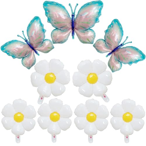 Katyjun 9 Stück Gänseblümchen Schmetterlinge Luftballon, Schmetterling Luftballon Blume für Deko Geburtstag, Folienballon Geburtstagsdeko Katyjun 9 Stück Gänseblümchen Schmetterlinge Luftballon, Schmetterling Luftballon Blume für Deko Geburtstag, Folienballon Geburtstagsdeko von Katyjun