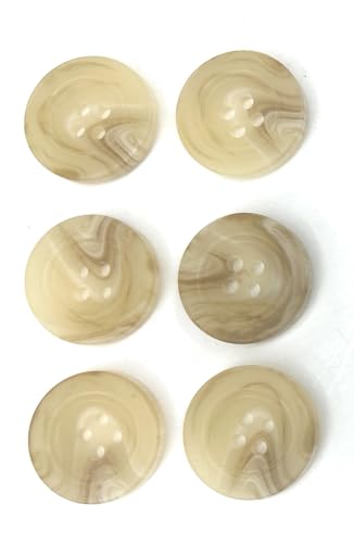 6 Knöpfe mit Walnussholzrand, maßgeschneidert, 4 Löcher, Uni für Anzüge, Sportmantel, Uniform, Jacke, Kleider (6 Stück 1,9 cm Walnussknöpfe) von Katz