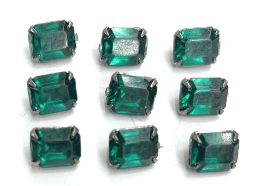 9 kleine grüne Strassknöpfe, quadratische Fassung aus Nickel, 9 x 11 mm, grüne Kristall-Strass-Knöpfe mit Schaftbeschichtung, Bluse, Hemden, formeller Abend, 9 Stück. 9 kleine grüne Strassknöpfe, quadratische Fassung aus Nickel, 9 x 11 mm, grüne Kristall-Strass-Knöpfe mit Schaftbeschichtung, Bluse, Hemden, formeller Abend, 9 Stück. von Katz