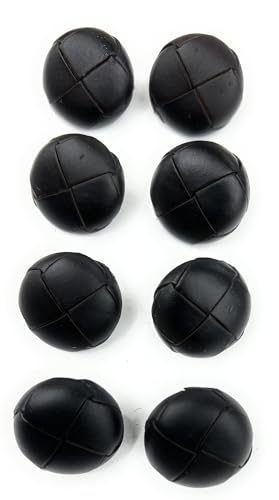 Schwarzes Echtleder-Knopf, gefaltetes Design, ideales Leder-Ersatzknopf-Set für Ihre Lieblings-Knöpfe von Harris Tweed, Kamelhaar, Kaschmir und High-End-Sportmäntel (8 Stück, 1,6 cm schwarzes Leder) Schwarzes Echtleder-Knopf, gefaltetes Design, ideales Leder-Ersatzknopf-Set für Ihre Lieblings-Knöpfe von Harris Tweed, Kamelhaar, Kaschmir und High-End-Sportmäntel (8 Stück, 1,6 cm schwarzes Leder) von Katz