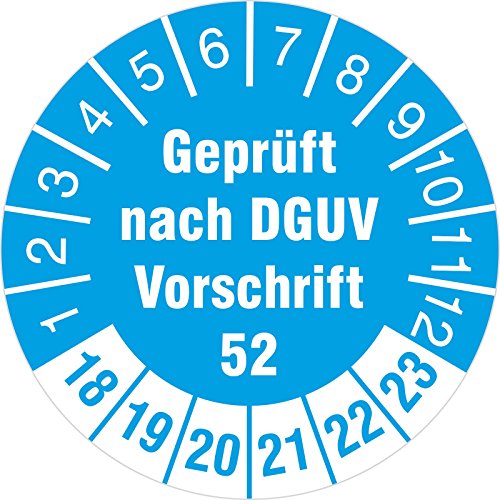 Prüfetiketten geprüft nach DGUV Vorschrift 52 Prüfplaketten 2022-27 (30mm Durchmesser, 50) von Kaufdeinschild