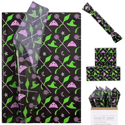 Hexen-Seidenpapier, Rosa, Grün, Schwarz, Seidenpapier für Geschenktüten, Hochzeit, Geburtstag, Party, Basteln, 50,8 x 35,6 cm, 100 Blatt Hexen-Seidenpapier, Rosa, Grün, Schwarz, Seidenpapier für Geschenktüten, Hochzeit, Geburtstag, Party, Basteln, 50,8 x 35,6 cm, 100 Blatt von Kavoc