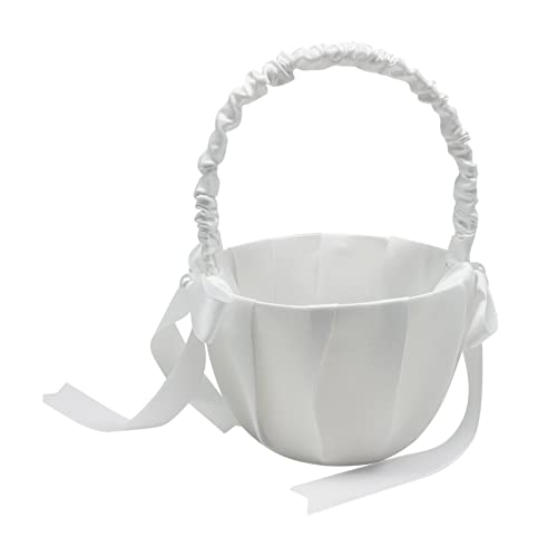 Kavolet Blumenkorb für Hochzeit, Weiß Blume Mädchen Korb, Niedliche Schleife Design, Blumenkorb für romantische Hochzeit, Tragbare Blume Mädchen Korb für Hochzeitsdekoration Kavolet Blumenkorb für Hochzeit, Weiß Blume Mädchen Korb, Niedliche Schleife Design, Blumenkorb für romantische Hochzeit, Tragbare Blume Mädchen Korb für Hochzeitsdekoration von Kavolet