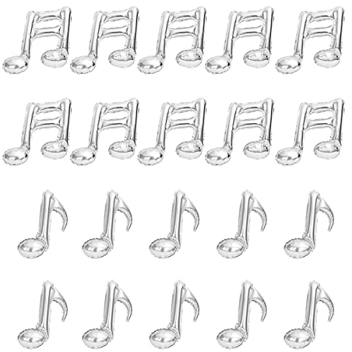 Kawailay 20 Stück Musiknoten Luftballon Folienballon Musical Zeichen Aluminium Ballon Musik Thema Dekoration Ballon für Konzert Tanz Party Hochzeit Geburtstag Abschlussfeier - Silver Kawailay 20 Stück Musiknoten Luftballon Folienballon Musical Zeichen Aluminium Ballon Musik Thema Dekoration Ballon für Konzert Tanz Party Hochzeit Geburtstag Abschlussfeier - Silver von Kawailay