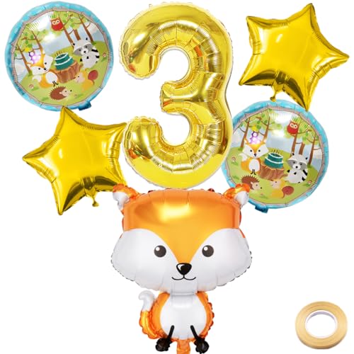 Kawailay 3. Fuchs Geburtstag Deko Waldtiere 3. Geburtstag Deko Ballons Fuchs Folienballon Gold Zahl 3 Luftballon für Junge Mädchen Geburtstag Party Motto Party Kawailay 3. Fuchs Geburtstag Deko Waldtiere 3. Geburtstag Deko Ballons Fuchs Folienballon Gold Zahl 3 Luftballon für Junge Mädchen Geburtstag Party Motto Party von Kawailay