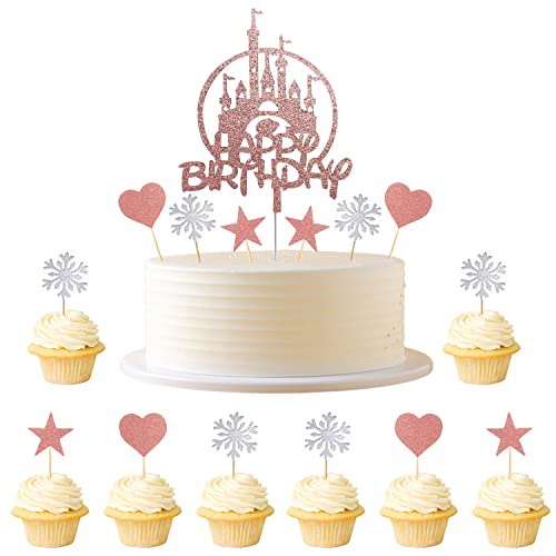 Kawailay 31 Stück Glitter Frozen Tortendeko Schloss Happy Birthday Kuchendeckel Snow Queen Cake Toppers mit Schneeflocken Herz Stern für Kinder Mädchen Geburtstag Weihnachten Party Roségold Kawailay 31 Stück Glitter Frozen Tortendeko Schloss Happy Birthday Kuchendeckel Snow Queen Cake Toppers mit Schneeflocken Herz Stern für Kinder Mädchen Geburtstag Weihnachten Party Roségold von Kawailay
