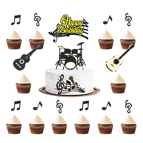 Kawailay 32 Stück Musiknoten Cupcake Toppers Musik Happy Birthday Tortendeko Gitarren Musikinstrument Kuchen Topper Cake Picks für Musiker Rock Party Geburtstags Party Zubehör Kawailay 32 Stück Musiknoten Cupcake Toppers Musik Happy Birthday Tortendeko Gitarren Musikinstrument Kuchen Topper Cake Picks für Musiker Rock Party Geburtstags Party Zubehör von Kawailay
