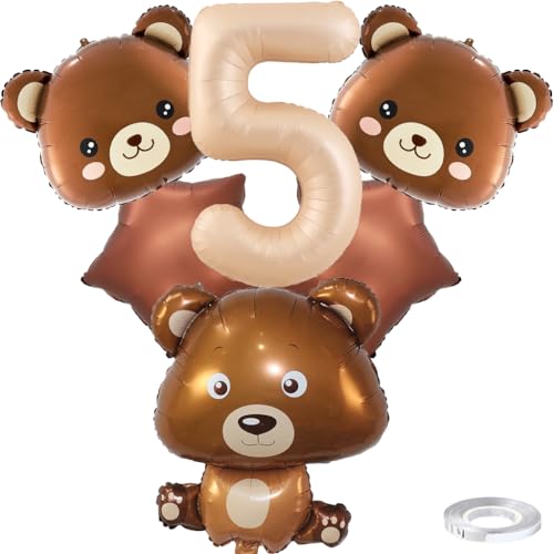 Kawailay 5. Bär Geburtstag Deko Braunbär 5. Geburtstag Deko Ballons Braunbär Bärenkopf Folienballon Karamell Zahl 5 Luftballon für Junge Mädchen Party Motto Party Kawailay 5. Bär Geburtstag Deko Braunbär 5. Geburtstag Deko Ballons Braunbär Bärenkopf Folienballon Karamell Zahl 5 Luftballon für Junge Mädchen Party Motto Party von Kawailay