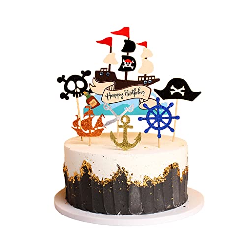Kawailay Pirate Cake Toppers Piraten Happy Birthday Kuchendeckel Piraten Element Thema Tortendeko Piratensegel Kuchen Picks Tortenaufleger für Kinder Junge Geburtstag Party Deko Stil 1 Kawailay Pirate Cake Toppers Piraten Happy Birthday Kuchendeckel Piraten Element Thema Tortendeko Piratensegel Kuchen Picks Tortenaufleger für Kinder Junge Geburtstag Party Deko Stil 1 von Kawailay