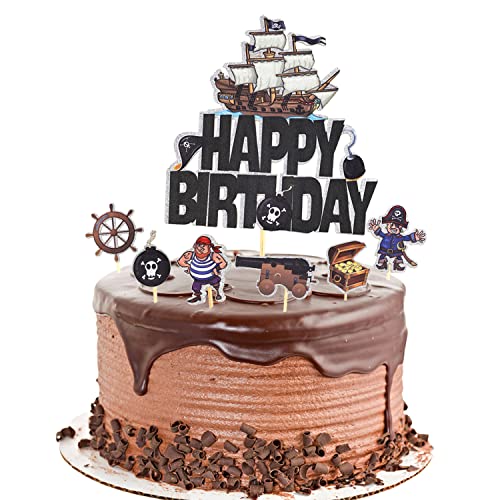 Kawailay Pirate Cake Toppers Piraten Happy Birthday Kuchendeckel Piraten Element Thema Tortendeko Piratensegel Kuchen Picks Tortenaufleger für Kinder Junge Geburtstag Party Deko Stil 3 Kawailay Pirate Cake Toppers Piraten Happy Birthday Kuchendeckel Piraten Element Thema Tortendeko Piratensegel Kuchen Picks Tortenaufleger für Kinder Junge Geburtstag Party Deko Stil 3 von Kawailay