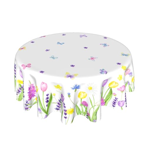 Kawani Tischdecke mit Frühlingsblumen, rund, 152,4 cm, Aquarell, Schmetterling, Blume, Tischdecke, waschbar, Frühlingslandhaus, Tischdecken für Zimmer, Küche, Abendessen, Urlaub, Picknick, Party, Kawani Tischdecke mit Frühlingsblumen, rund, 152,4 cm, Aquarell, Schmetterling, Blume, Tischdecke, waschbar, Frühlingslandhaus, Tischdecken für Zimmer, Küche, Abendessen, Urlaub, Picknick, Party, von Kawani