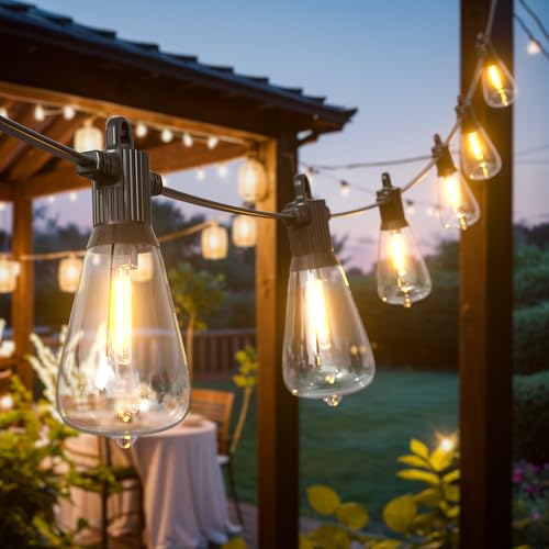 Kawaya 30M Lichterkette Außen Strom LED Outdoor Garten Lichterkette IP65 Wasserdicht mit 50+2 Bruchsicher Glühbirnen Warmweiße Aussen Lichterketten für Garten Balkon Terrasse Hochzeit Party von Kawaya