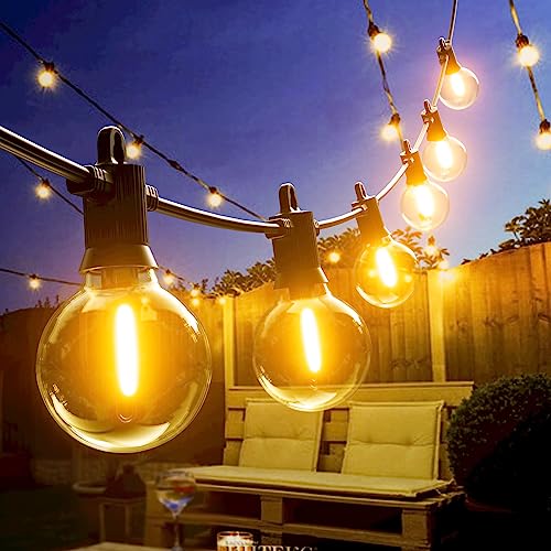 Kawaya Lichterkette Außen Strom 8M LED Outdoor Lichterkette Aussen IP65 Wasserdicht mit 12+1 G40 Bruchsicher Glühbirnen Warmweiss Garten Lichterketten für Balkon,Terrasse,Hof,Hochzeit,Party von Kawaya
