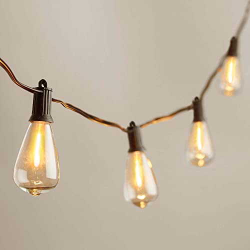 Kawaya Outdoor Lichterkette 15 m LED Garten Soffittenlichter dimmbar wasserdicht IP65 bruchsicher Vintage Beleuchtung mit 25 + 2 Kunststoff Leuchtmitteln für den Außenbereich, Hinterhof, Terrasse von Kawaya