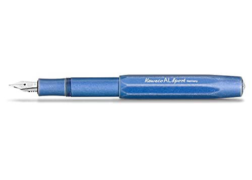 Kaweco AL SPORT Füllhalter Stonewashed Blue I Premium Füllfederhalter Füllhalter für Tintenpatronen mit hochwertiger Stahlfeder I Füllfederhalter 13 cm I Füller in Blau I Federbreite: BB (Extra Breit) Kaweco AL SPORT Füllhalter Stonewashed Blue I Premium Füllfederhalter Füllhalter für Tintenpatronen mit hochwertiger Stahlfeder I Füllfederhalter 13 cm I Füller in Blau I Federbreite: BB (Extra Breit) von Kaweco