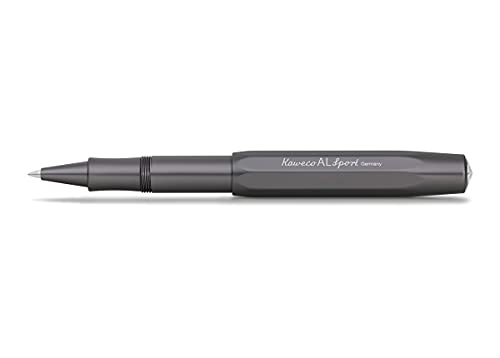 Kaweco AL Sport Anthrazit Gel- / Kugelschreiber inklusive 0,7 mm Rollerball Tintenroller Mine für Linkshänder & Rechtshänder im klassischen Design mit Keramikkugel I Gelroller 13,5 cm von Kaweco