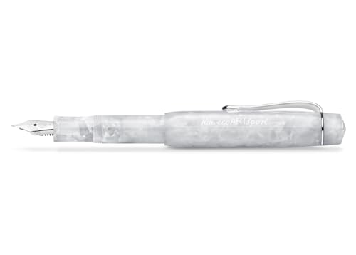 Kaweco ART SPORT Füllhalter Mineral White I Premium Füllfederhalter für Tintenpatronen mit hochwertiger Stahlfeder I Sport Füller aus Acryl 12,5 cm I Federbreite: BB (Extra Breit) von Kaweco